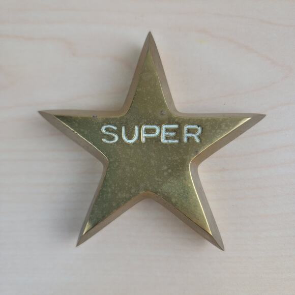 Mid-Century Super Star Brass Paper Weight - Picture 1 of 9